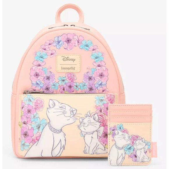 Loungefly The Aristocats Duchess & Marie Floral Mini Backpack & Cardholder NWT main image 6